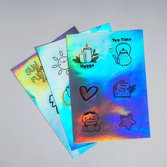 Sticker Hologram / Sticker Rainbow / Label Pelangi Custom A3+ Web